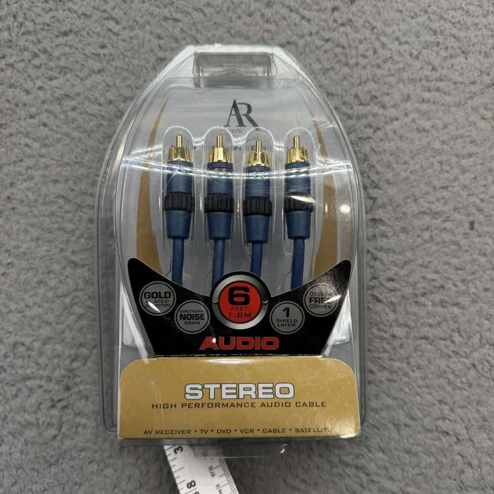 NIP Acoustic Research AP031 6 ft Gold Plated RCA Connectors Stereo Audio Cable